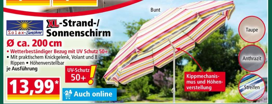 XL-Strand-/Sonnenschirm
