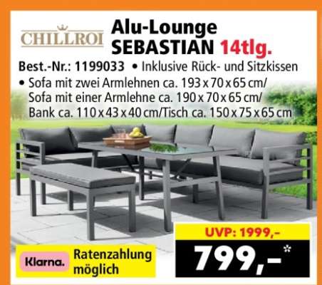 Alu-Lounge SEBASTIAN 14tlg.