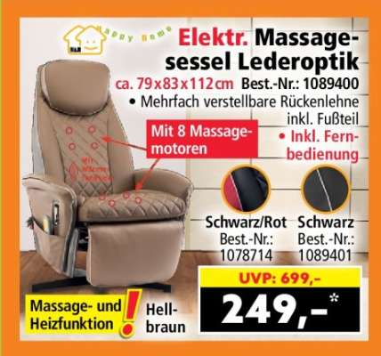 Elektr. Massagesessel Lederoptik