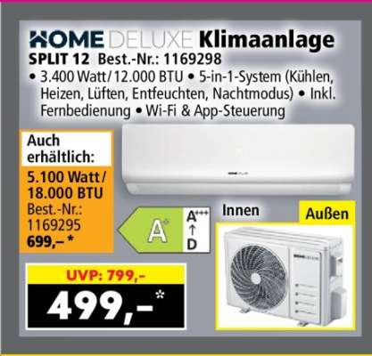 HOME DELUXE Klimaanlage SPLIT 12