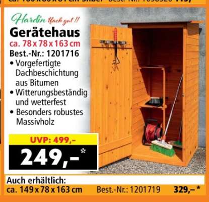 Gerätehaus ca. 78 x 78 x 163 cm