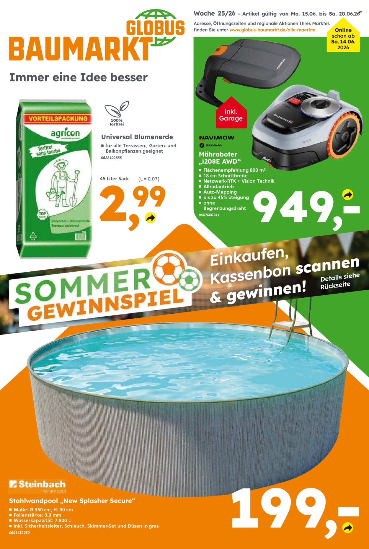 Globus Baumarkt Prospekte  - 15.06.2026 - 20.06.2026. Seite 1