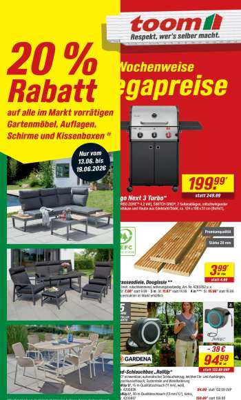 Prospekte toom Baumarkt - 13.06.2026 - 19.06.2026.