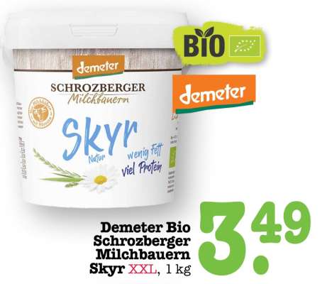 Demeter Bio Schrozberger Milchbauern Skyr XXL