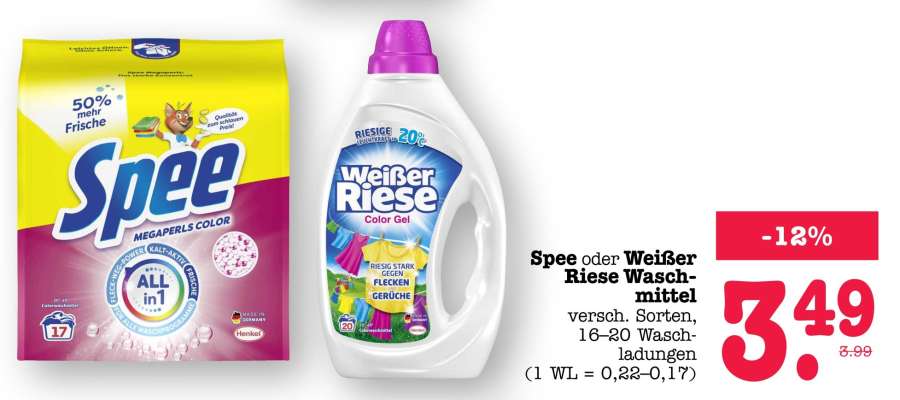 Spee oder Weißer Riese Waschmittel