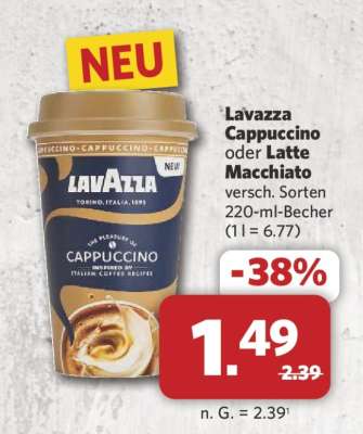 Lavazza Cappuccino oder Latte Macchiato