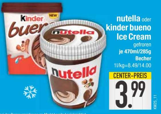 Nutella oder Kinder Bueno Ice Cream