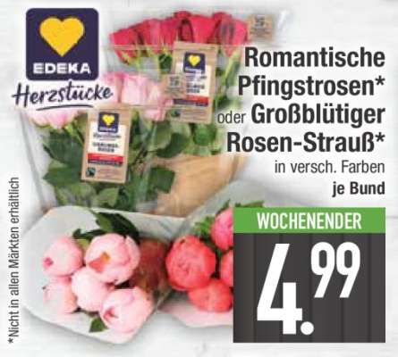 Romantische Pfingstrosen oder Großblütiger Rosen-Strauß