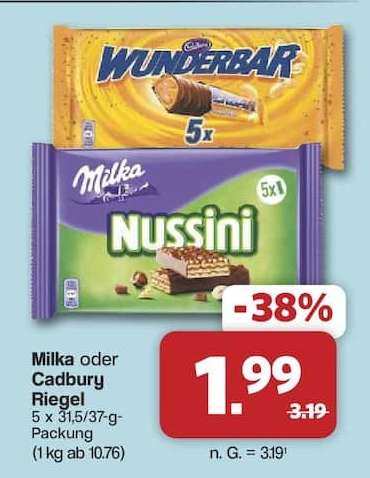 Milka oder Cadbury Riegel