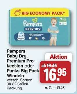 Pampers Baby Dry, Premium Protection oder Pants Big Pack Windeln
