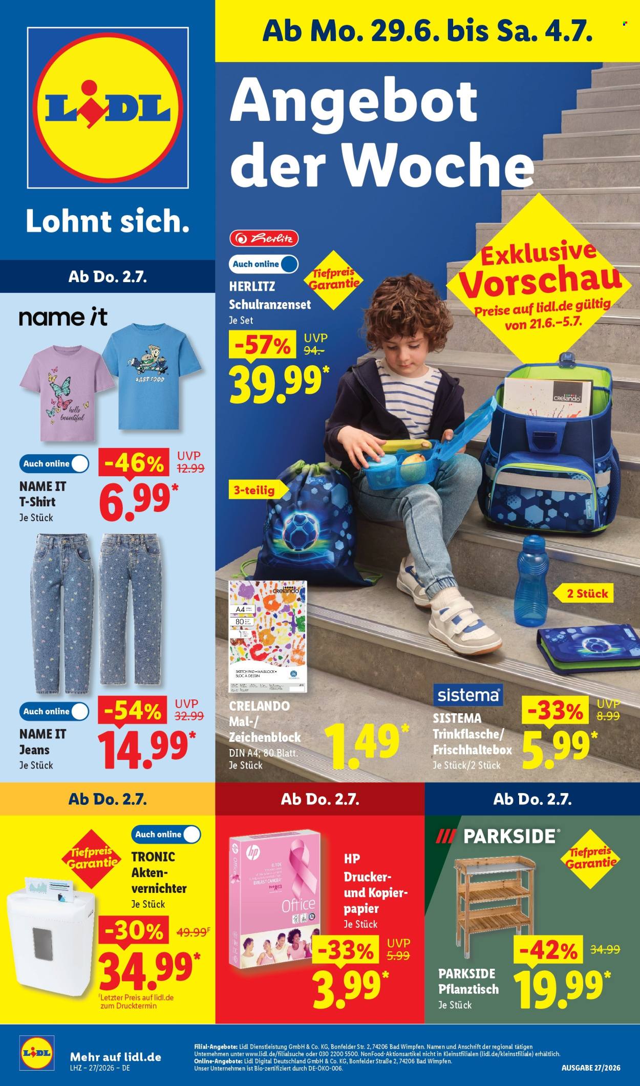 Leták Lidl - 29.6.2026 - 4.7.2026. Strana 1