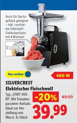Silvercrest Elektrischer Fleischwolf