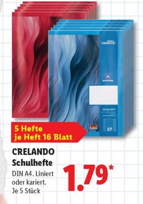 CRELANDO Schulhefte