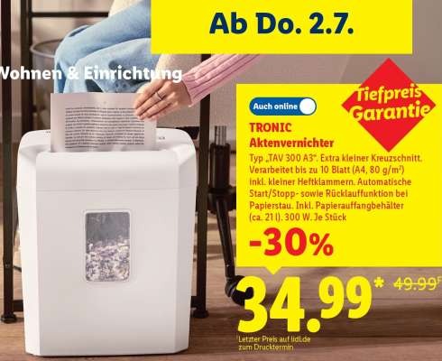 TRONIC Aktenvernichter