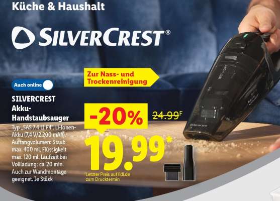 SILVERCREST Akku-Handstaubsauger