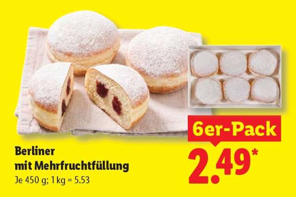 Berliner mit Mehrfruchtfüllung