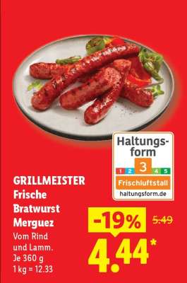Grillmeister Frische Bratwurst Merguez