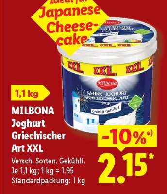 Milbona Joghurt Griechischer Art XXL