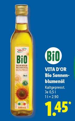 Vita D’or Bio Sonnenblumenöl