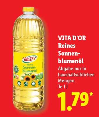 Vita D'or Reines Sonnenblumenöl