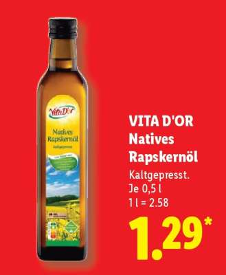 VITA D'OR Natives Rapskernöl