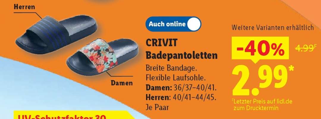 CRIVIT Badepantoletten