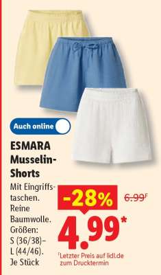 ESMARA Musselin-Shorts