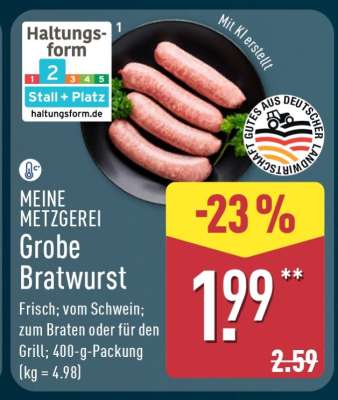 MEINE METZGEREI Grobe Bratwurst