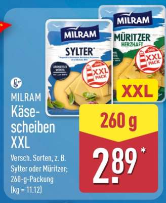 MILRAM Käsescheiben XXL