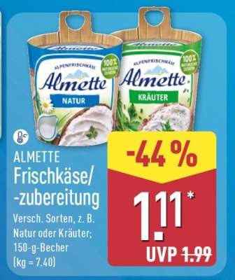 Almette Frischkäse/-Zubereitung