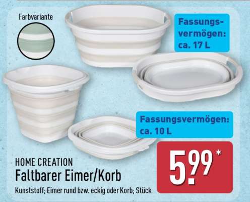 HOME CREATION Faltbarer Eimer/Korb