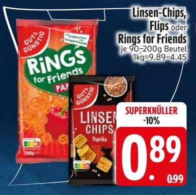 Linsen-Chips, Flips oder Rings for Friends