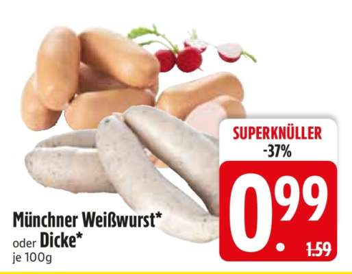 Münchner Weißwurst oder Dicke