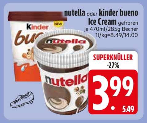 Nutella oder Kinder Bueno Ice Cream