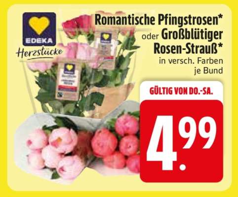 Romantische Pfingstrosen oder Großblütiger Rosen-Strauß