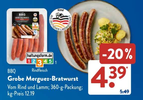 Große Merguez-Bratwurst