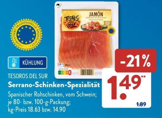 TESOROS DEL SUR Serrano-Schinken-Spezialität