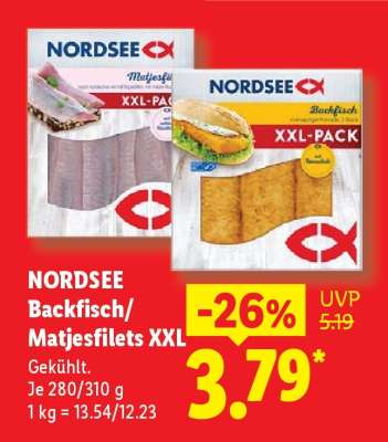 Nordsee Backfisch/Matjesfilets XXL