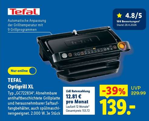TEFAL OptiGrill XL