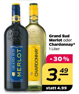GRAND SUD Merlot oder Chardonnay