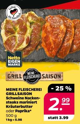 MEINE FLEISCHEREI GRILLSAISON Schweine Nackensteaks