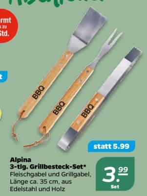 Alpina 3-tlg. Grillbesteck-Set