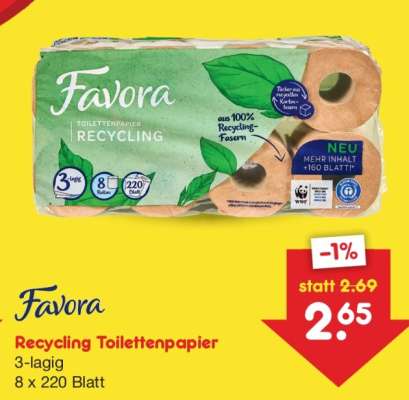 Favora Recycling Toilettenpapier
