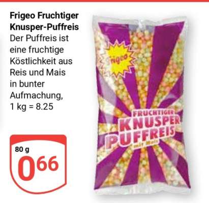Frigeo Fruchtiger Knusper Puffreis