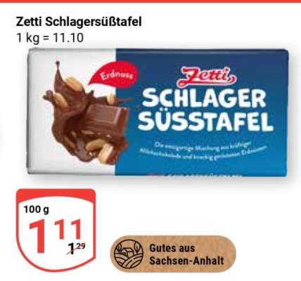 Zetti Schlagersüßtafel