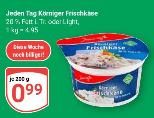 Jeden Tag Körniger Frischkäse