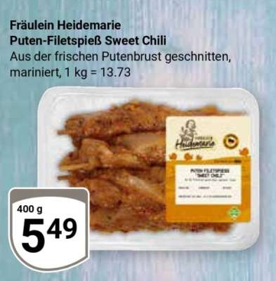 Fräulein Heidemarie Puten-Filetspieß Sweet Chili