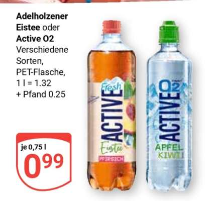 Adelholzener Eistee oder Active O2