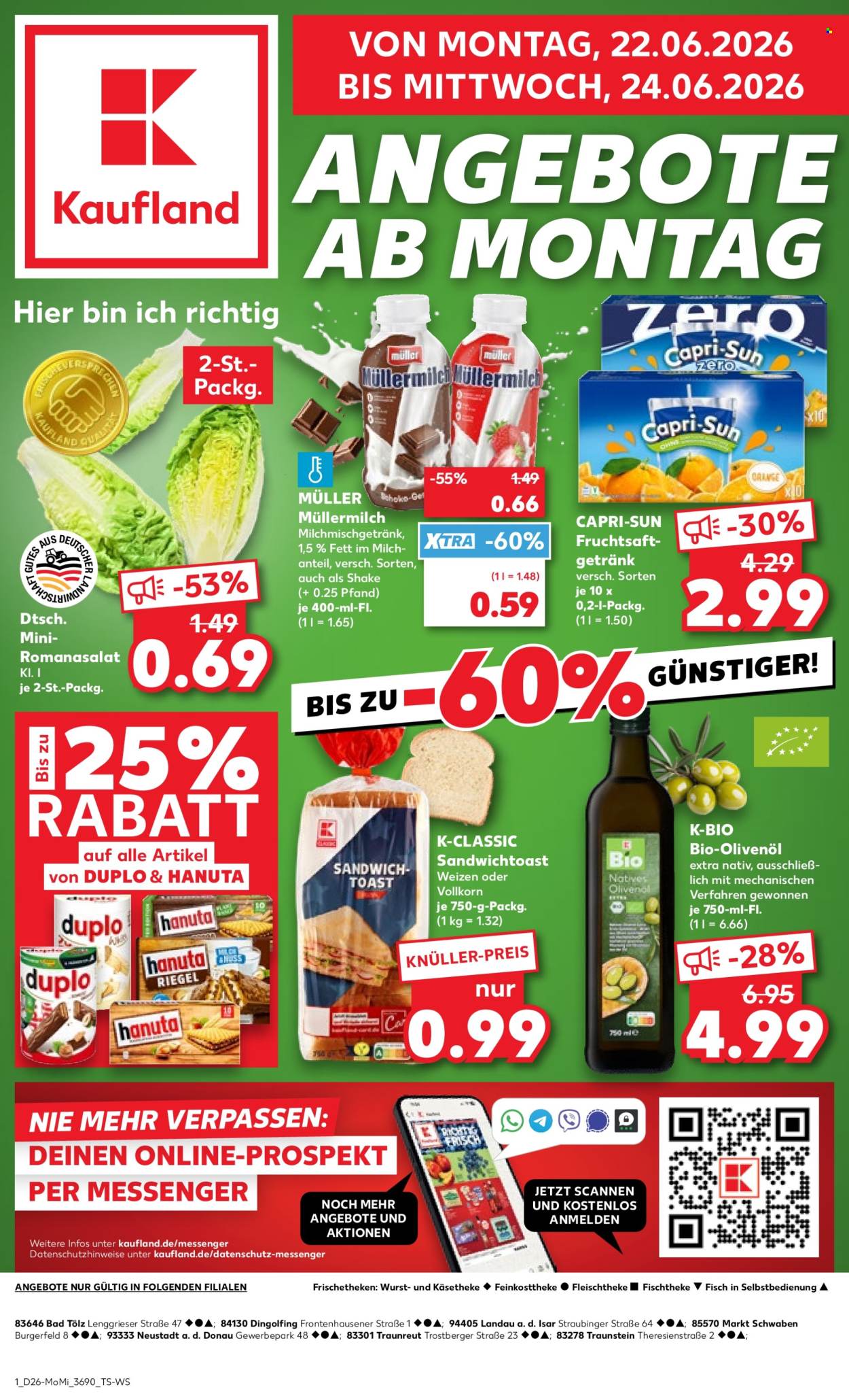 Kaufland Prospekte  - 22.06.2026 - 24.06.2026. Seite 1