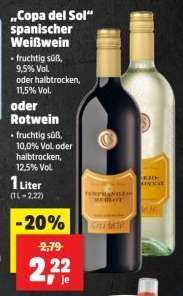 "Copa del Sol" spanischer Weißwein oder Rotwein